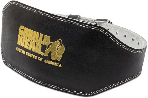 Gorilla Wear 6- Inch Padded Leather Lifting Belt - Kaikki värit