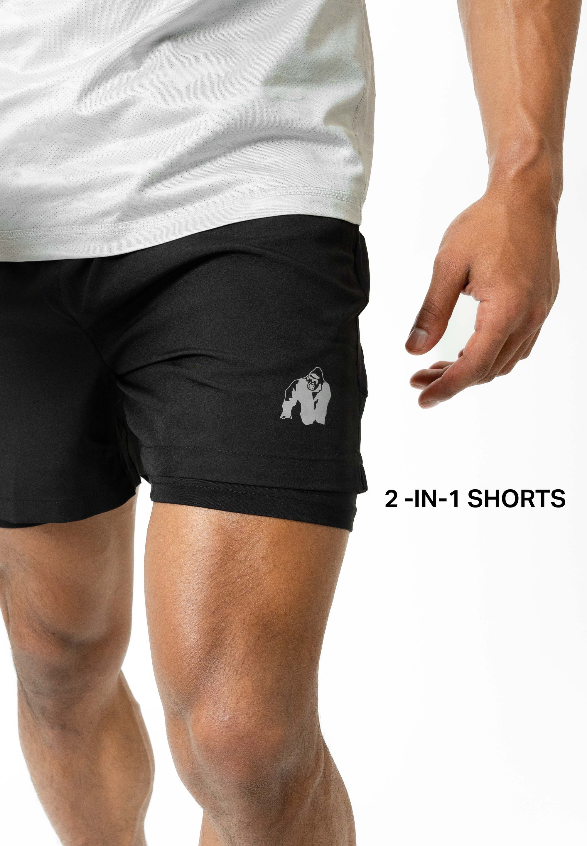 Gorilla Wear Lowell 2-in-1 Shorts - Musta