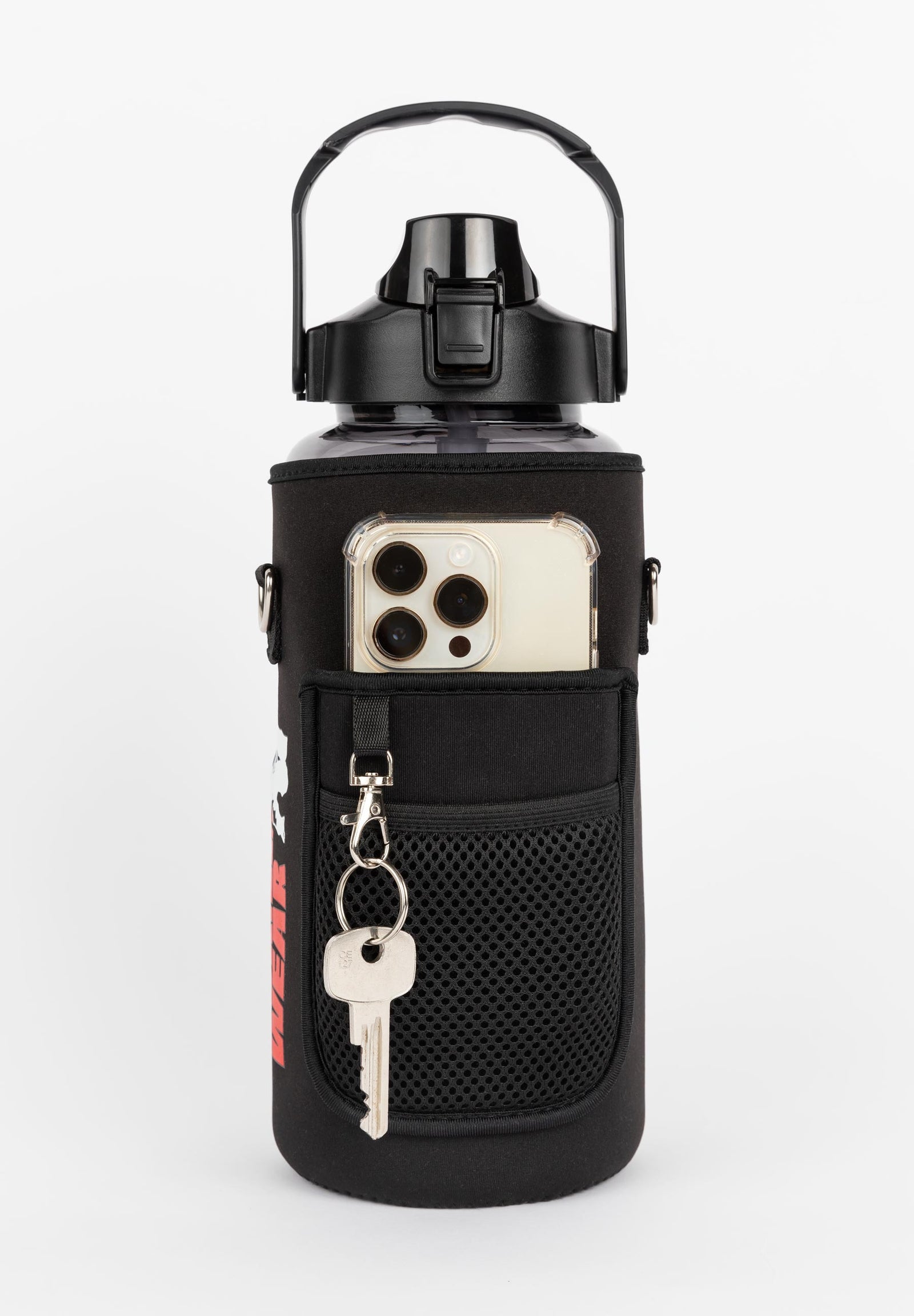 Gorilla Wear Water Bottle With Sleeve 2L - Black