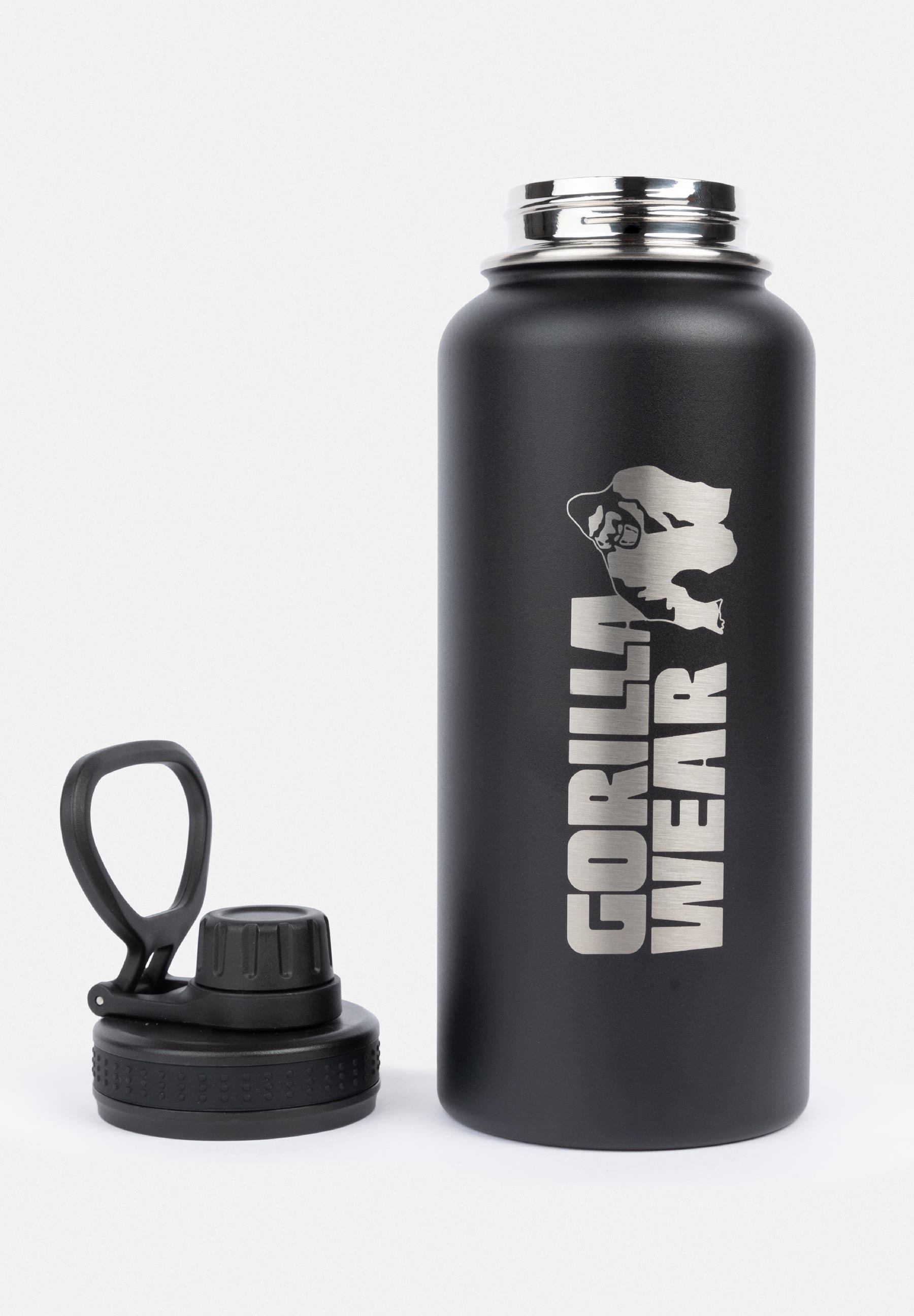Gorilla Wear Insulated Stainless Steel Water Bottle 1000ML - Musta