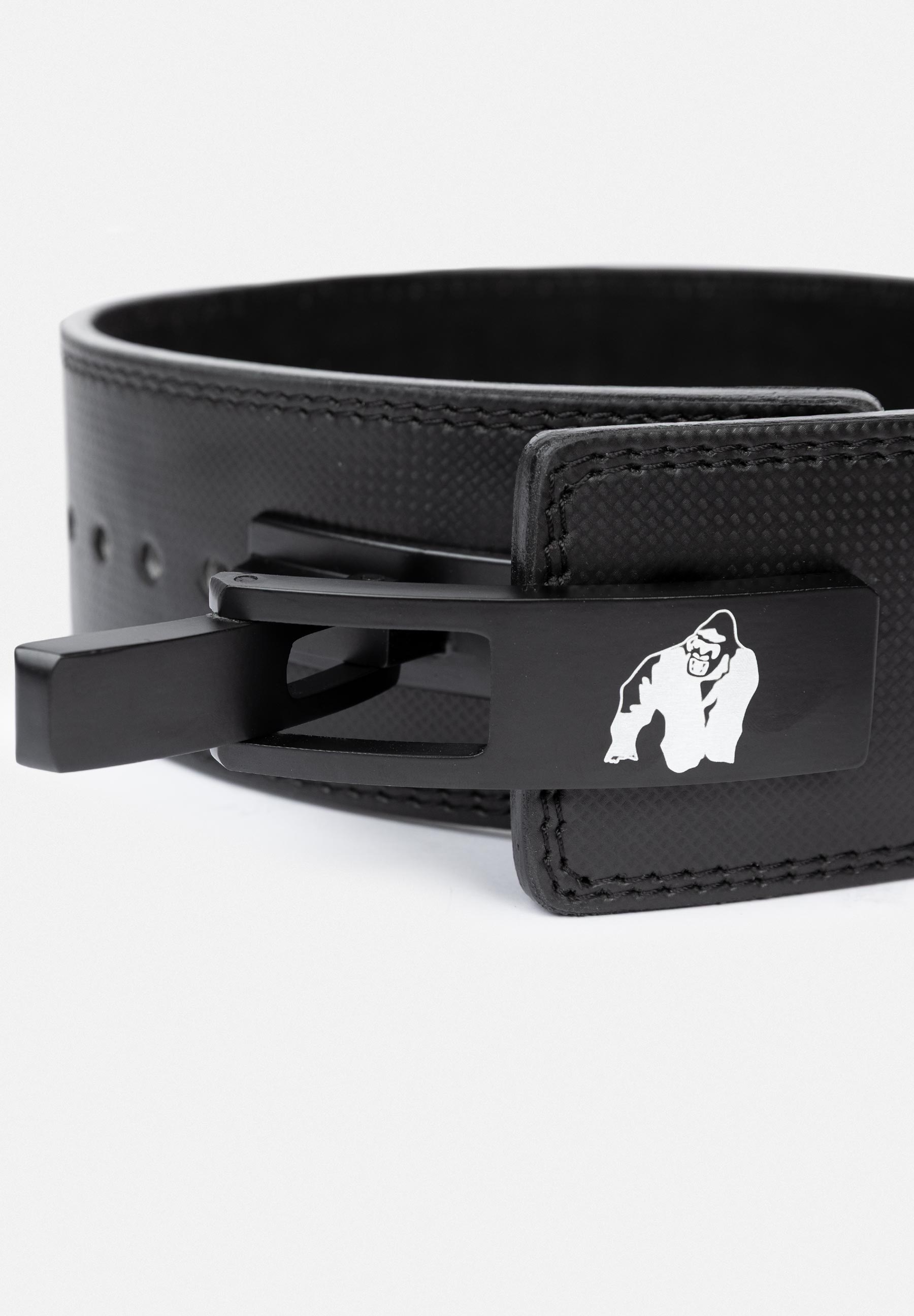 Gorilla Wear 4 Inch Carbon Leather Lever Belt - Musta