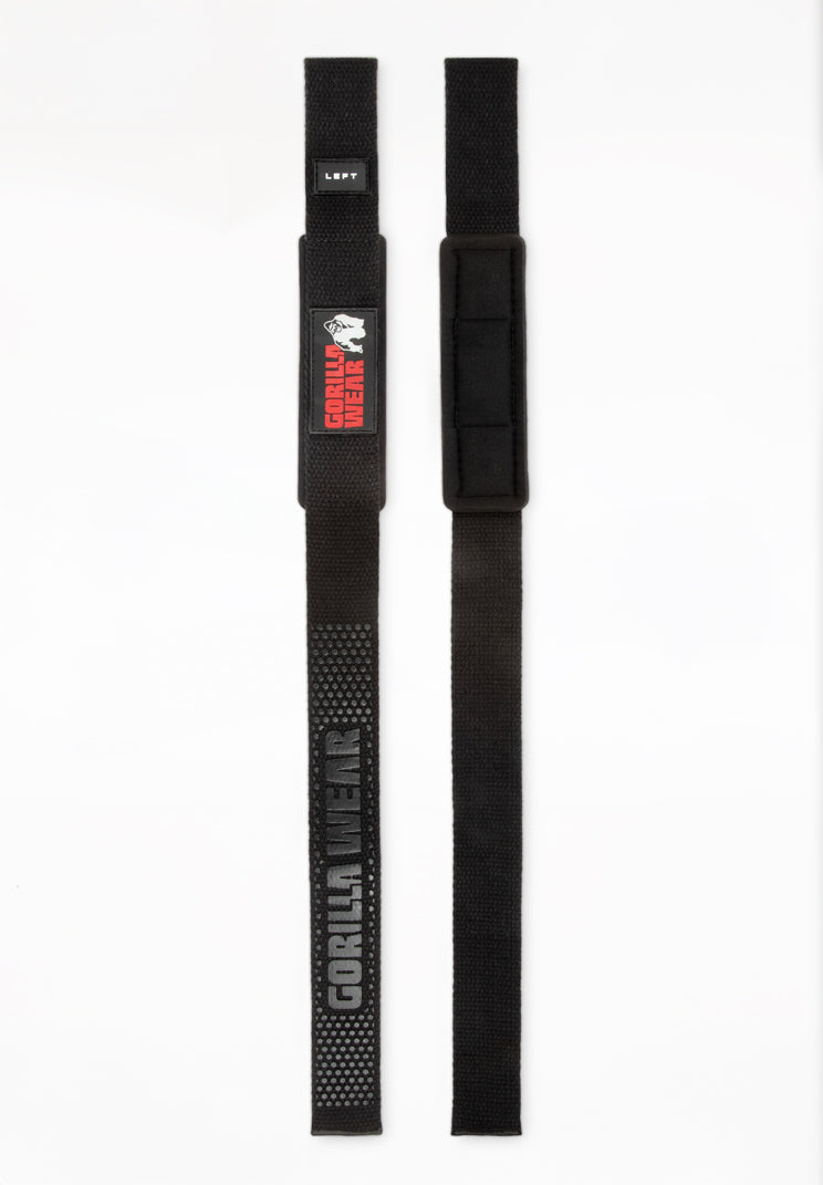 Gorilla Wear Padded Silicone Lifting Straps - Black
