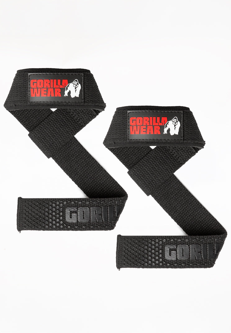 Gorilla Wear Padded Silicone Lifting Straps - Black
