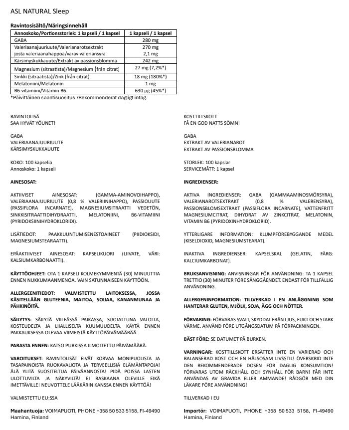 All Sports Labs Natural Sleep-kapselit