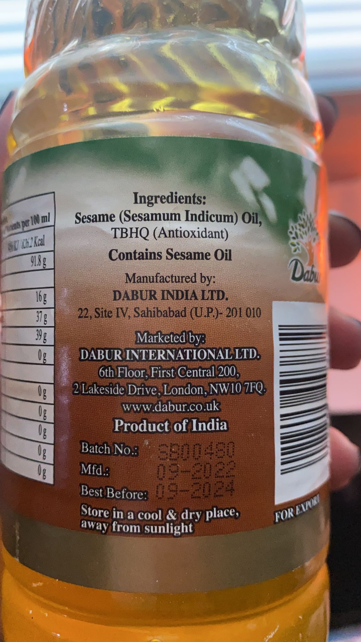 Dabur Sesame Oil (500ml)