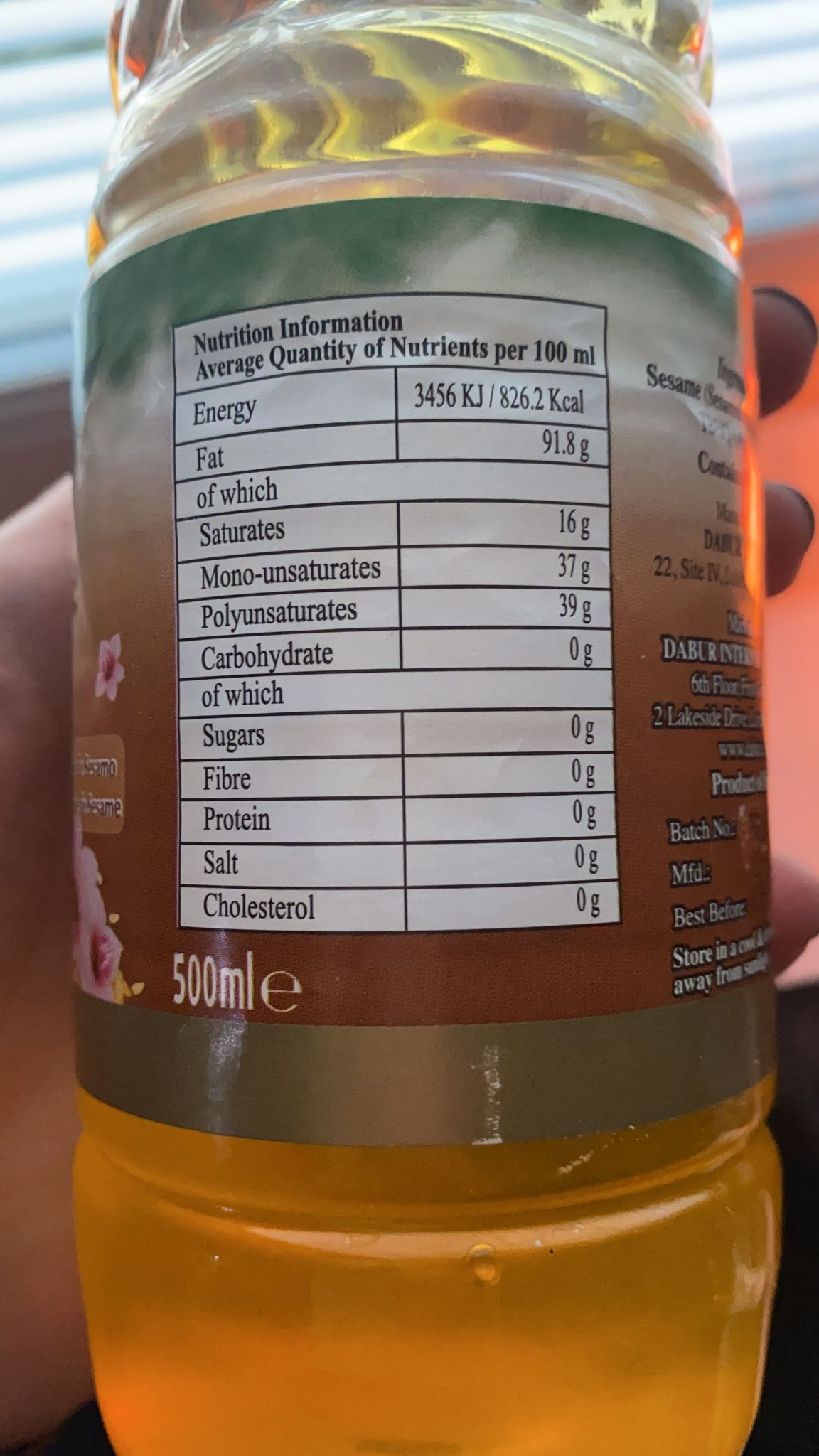 Dabur Sesame Oil (500ml)