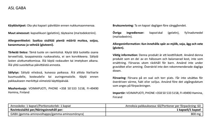 All Sports Labs Gaba-kapselit