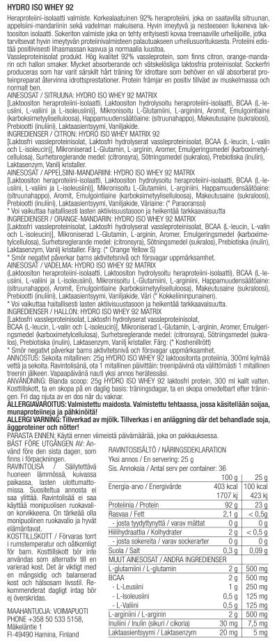 All Sports Labs HYDRO ISO WHEY 92-jauhe, 908g