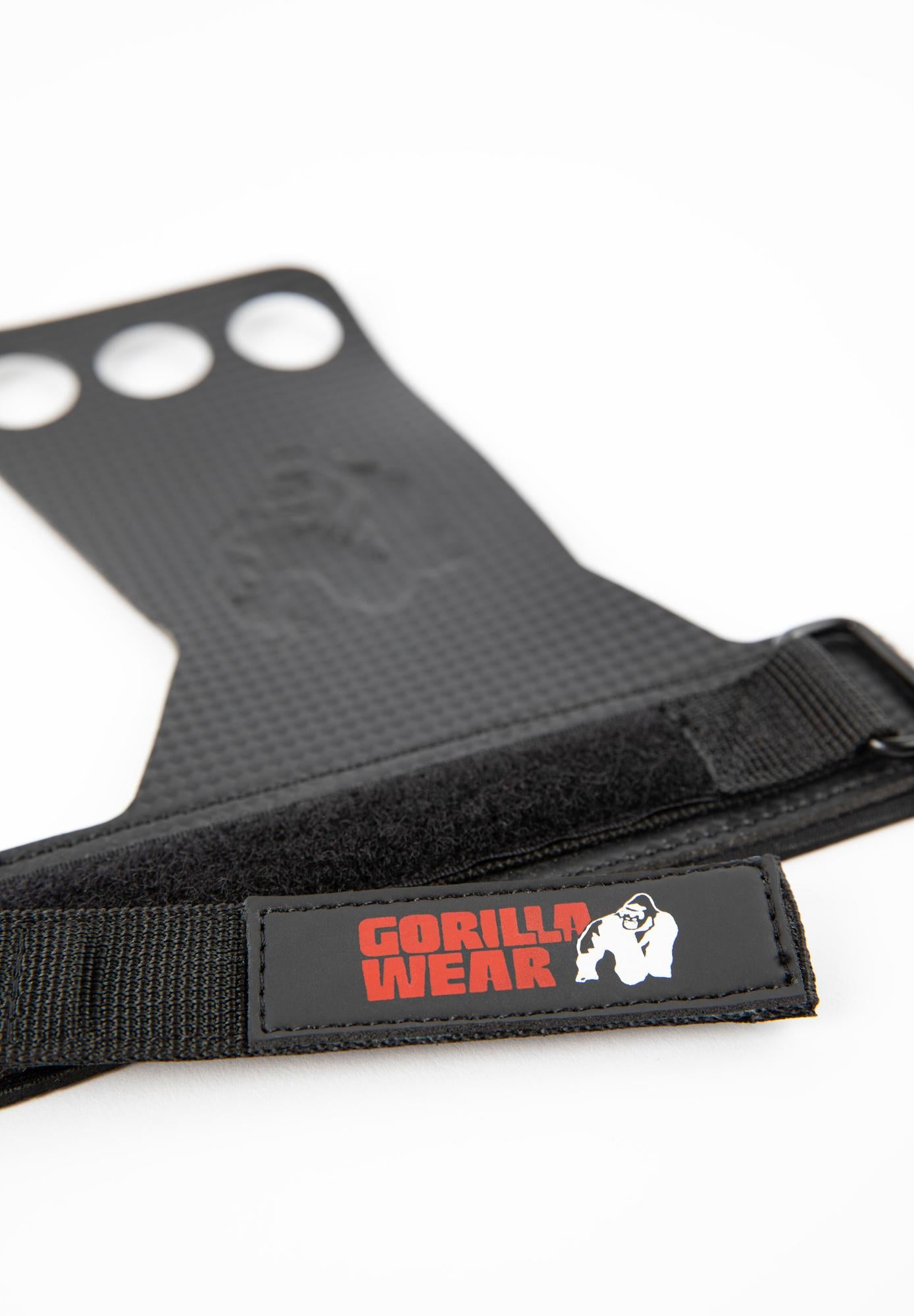 Gorilla Wear 3-Hole Carbon Leather Lifting Grips