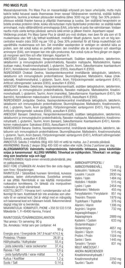 All Sports Labs PRO MASS PLUS-jauhe