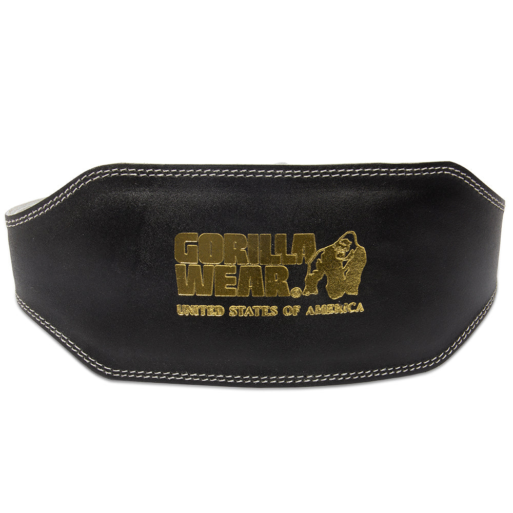 Gorilla Wear Full Leather Padded Belt - Musta