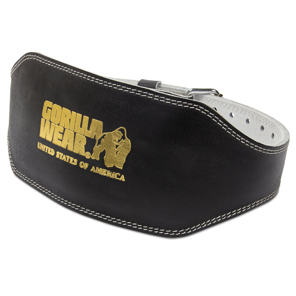 Gorilla Wear Full Leather Padded Belt - Musta