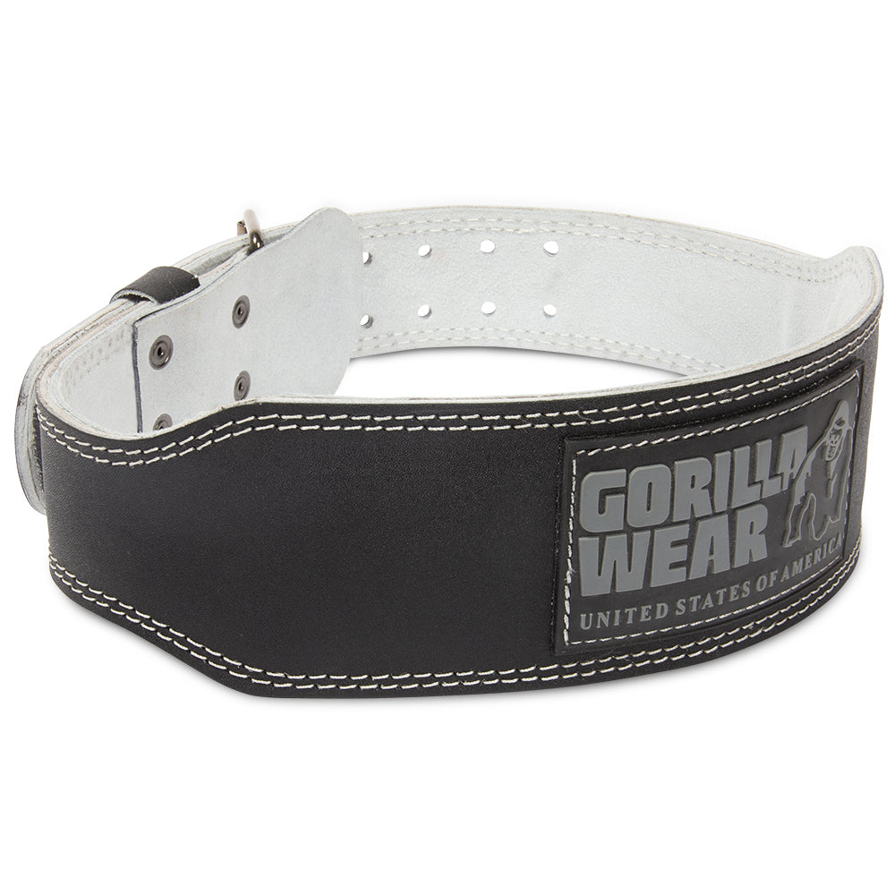Gorilla Wear 4 Inch Padded Leather Belt - Musta