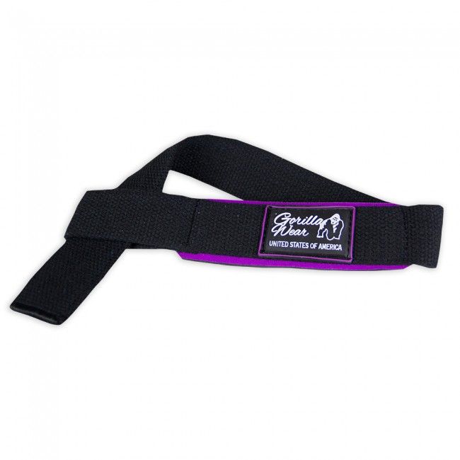 Gorilla Wear Women's Padded Lifting Straps- Black/Purple