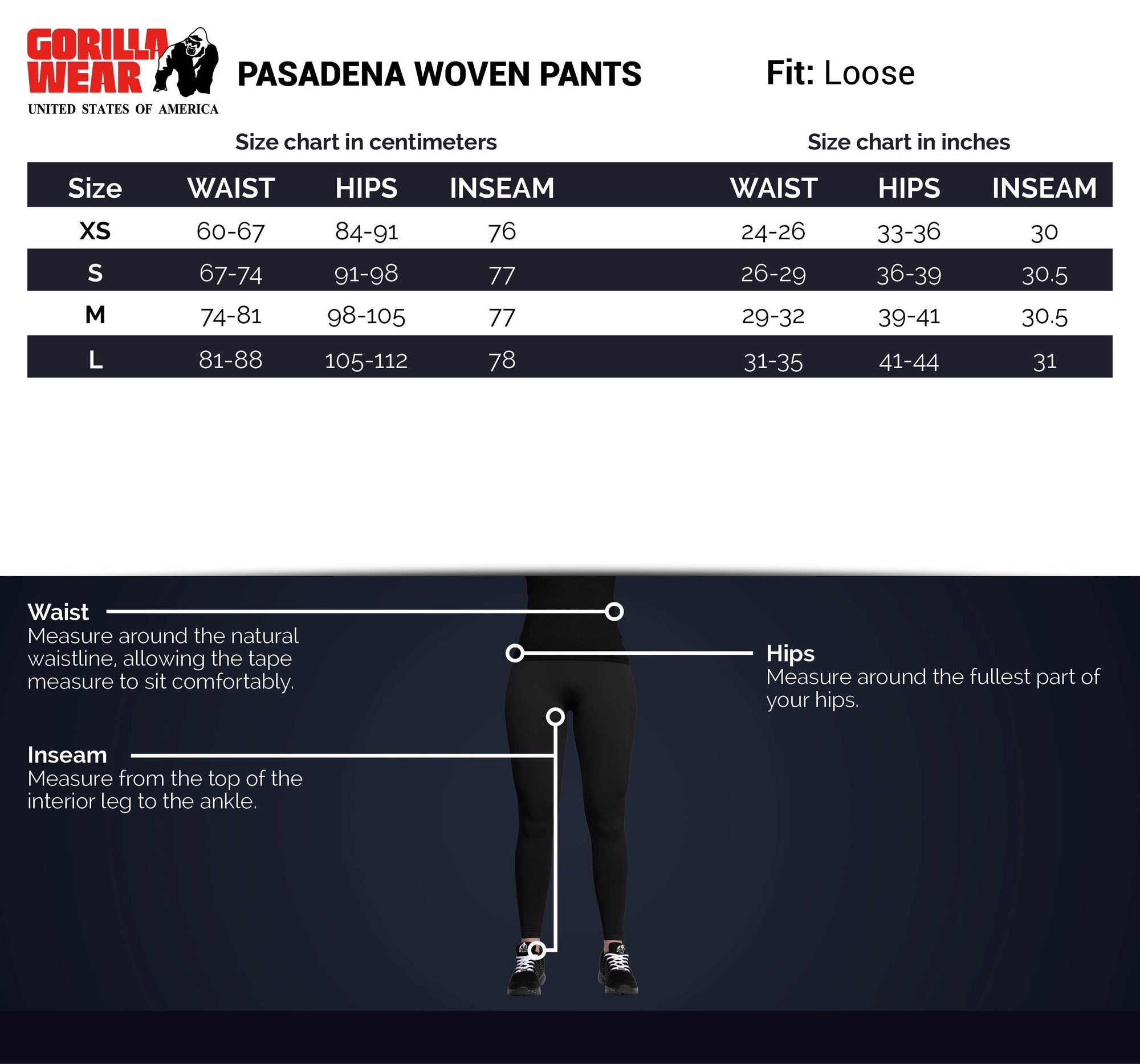 Gorilla Wear Pasadena Woven Pants - Musta