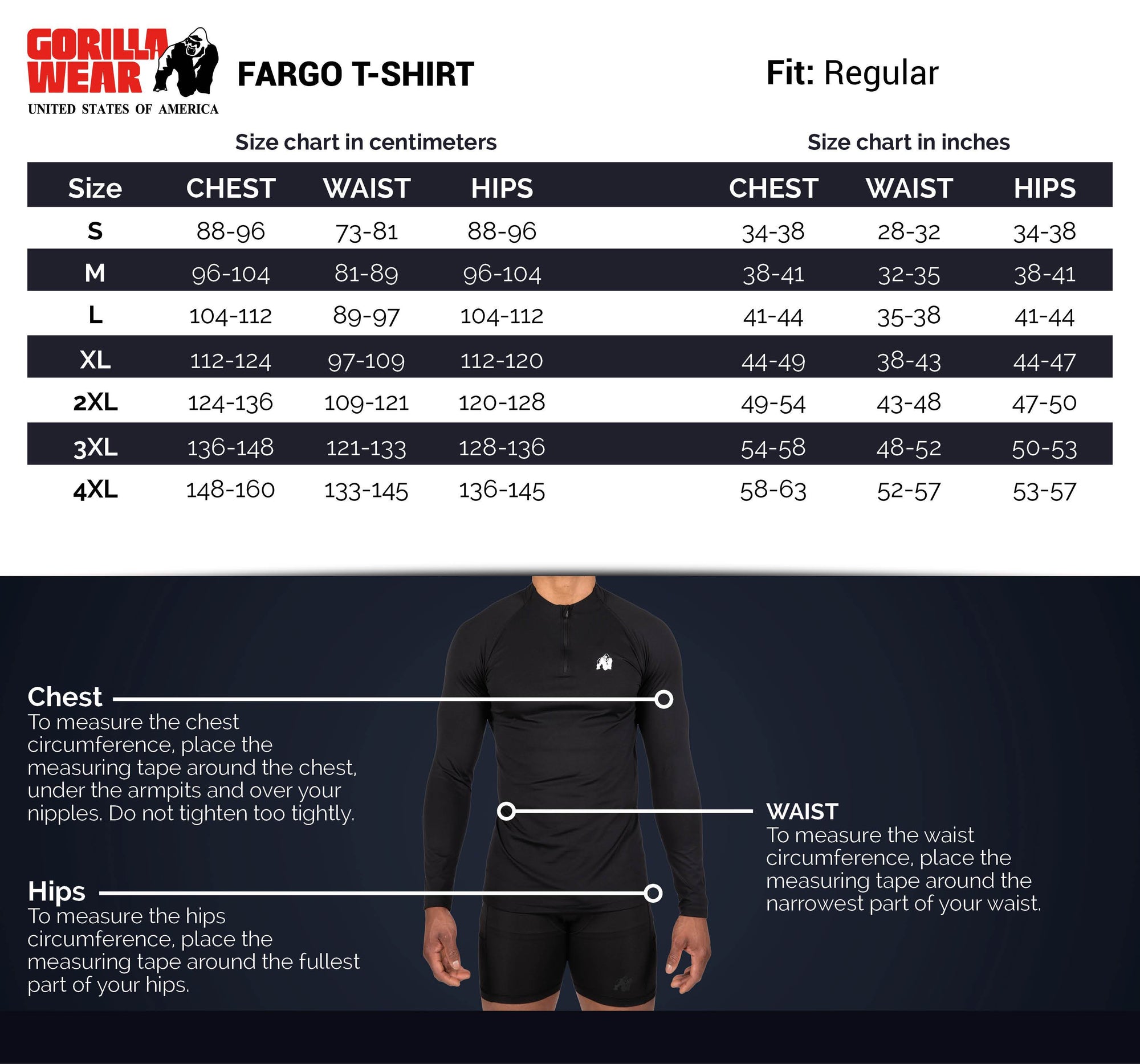 Gorilla Wear Fargo T-Shirt - Kaikki värit