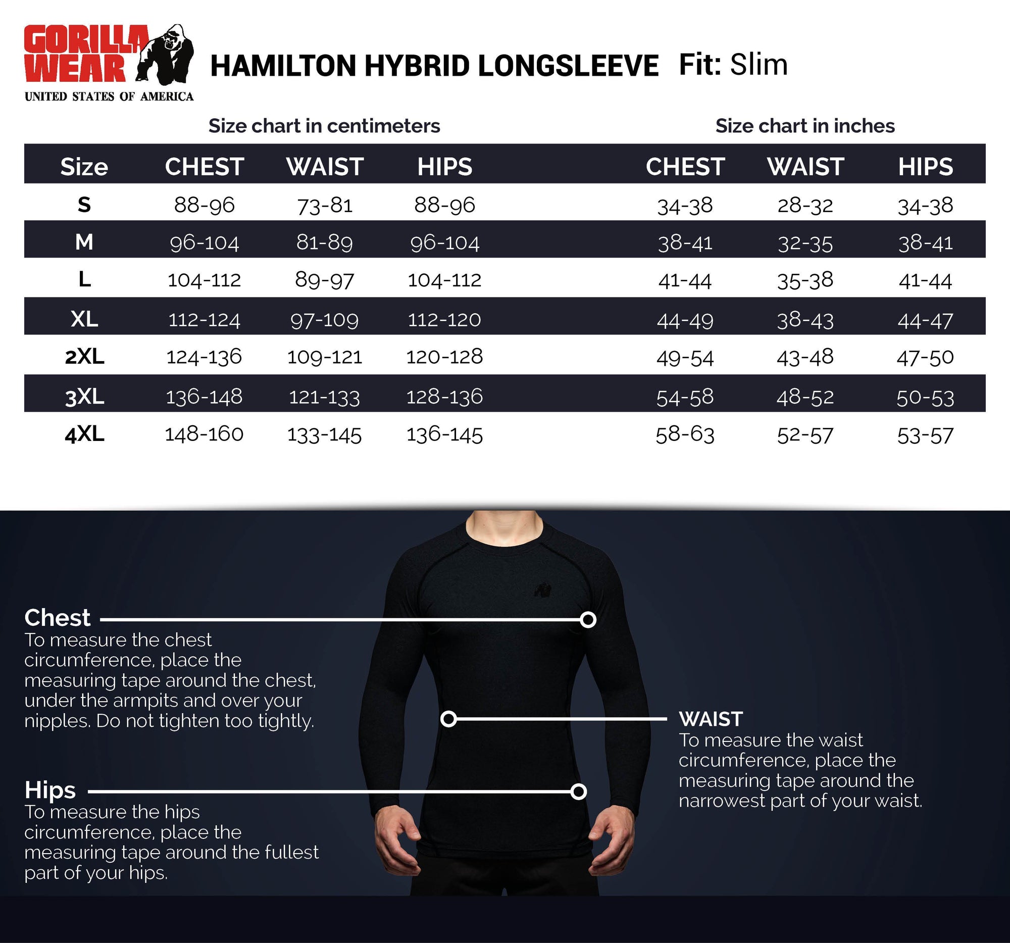 Gorilla Wear Hamilton Hybrid Long Sleeve - Musta