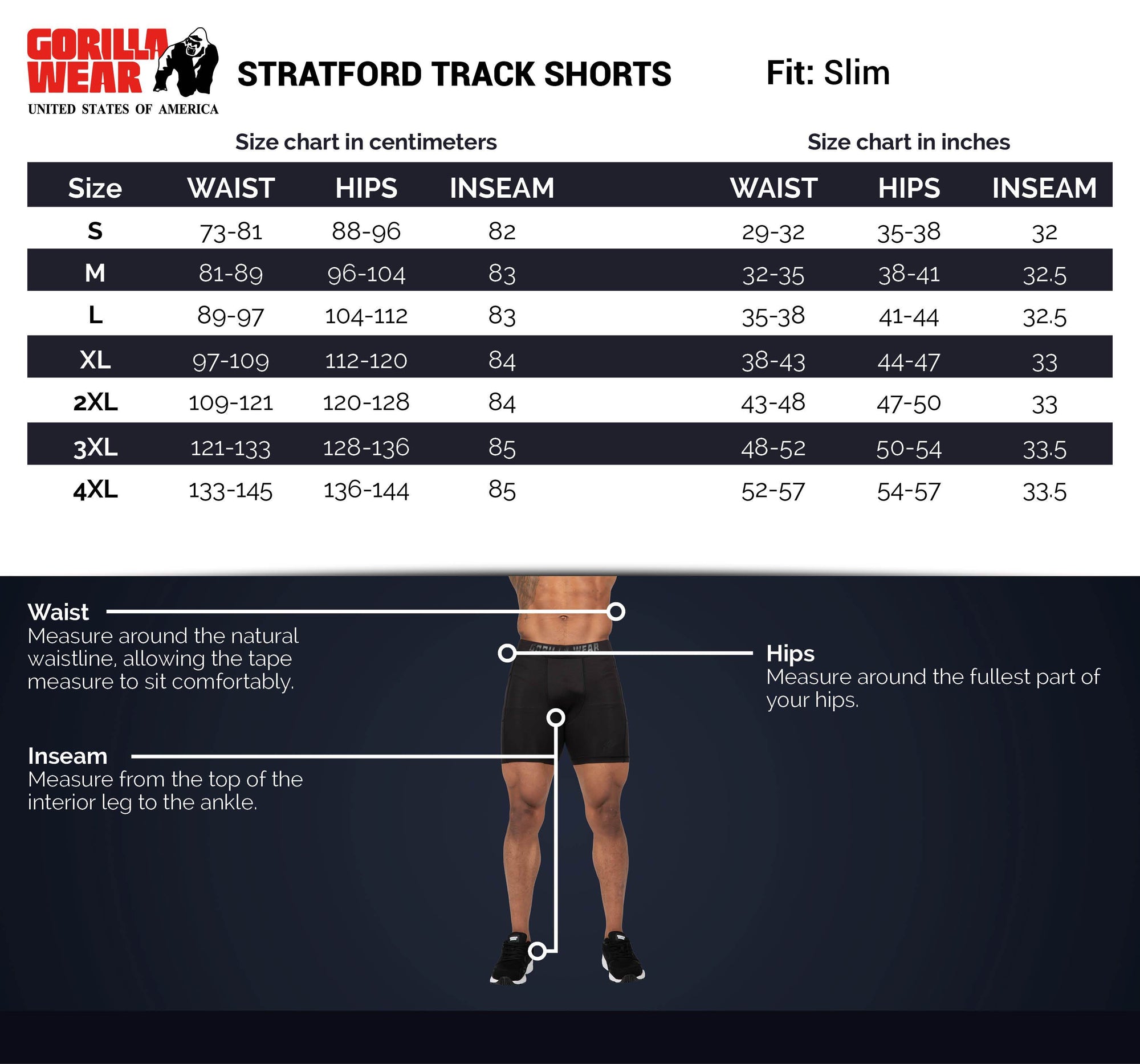 Gorilla Wear Stratford Track Shorts - Kaikki värit