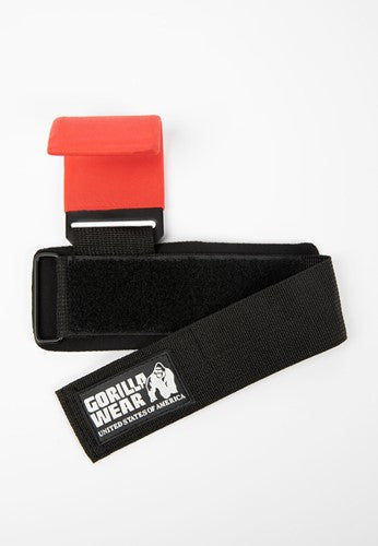 Gorilla Wear Weight Lifting Hooks - Black/Red